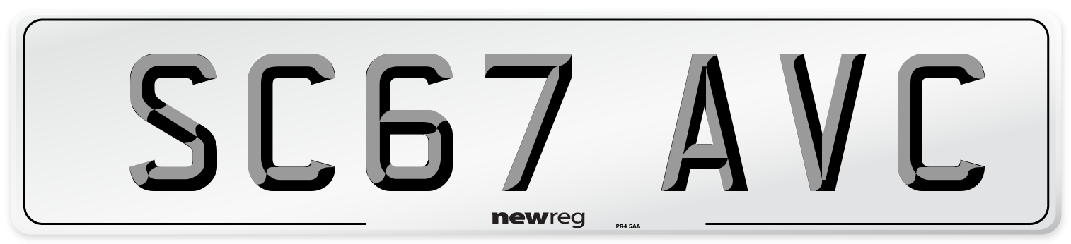 SC67 AVC Number Plate from New Reg